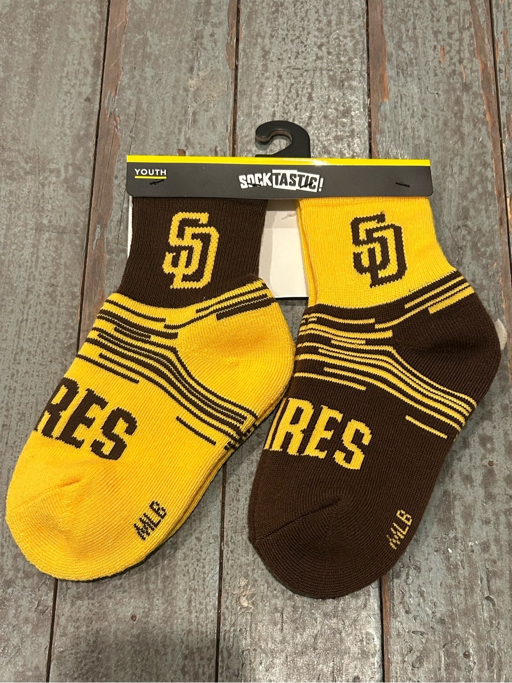 💛🤎San Diego Padres Socks Youth Size 13 1-3 NWT Socktastic